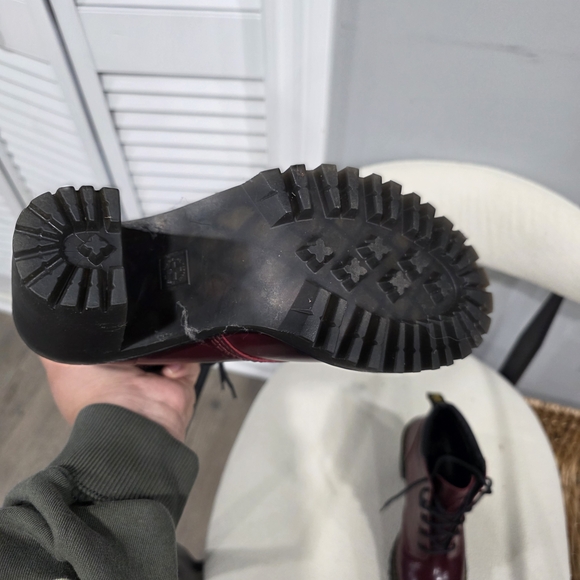 Dr. Martens Women's Burgundy Boots - Picture 5 of 7